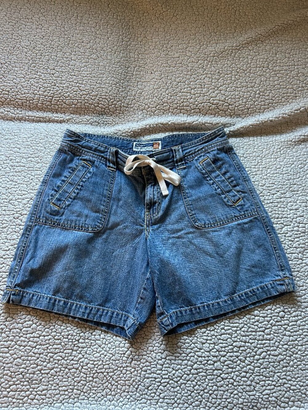 Old Navy -- vintage light denim jean shorts, with drawstring